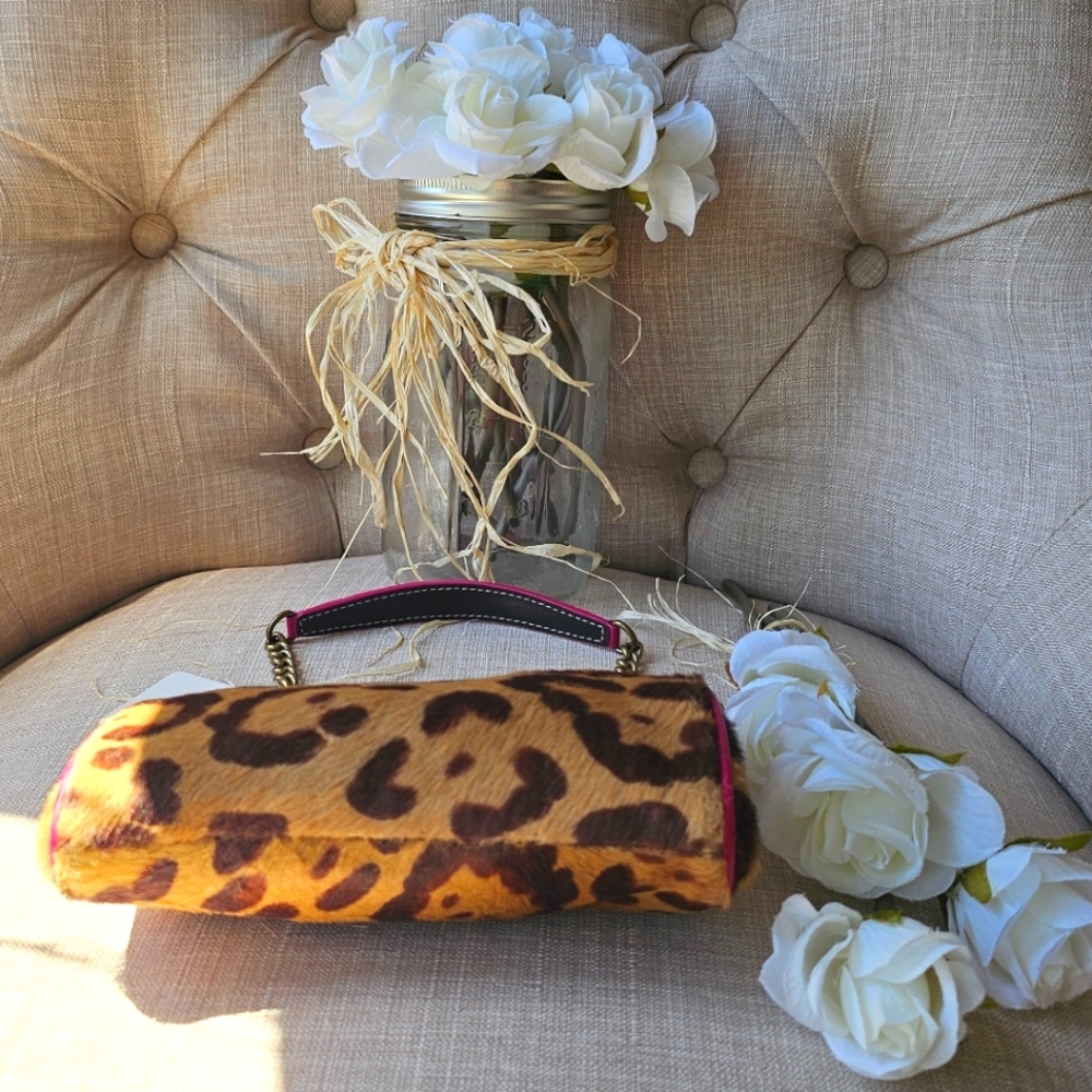 Vintage Coach Madison Ocelot Leopard Print Kisslock Shoulder Bag Purse # 9756 - Picture 6 of 14